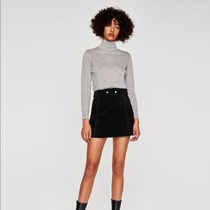 Zara Black Suede Mini Skirt